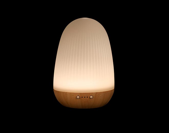Miro-Difusor ultra-sônico de água cerâmica de base de madeira com luz